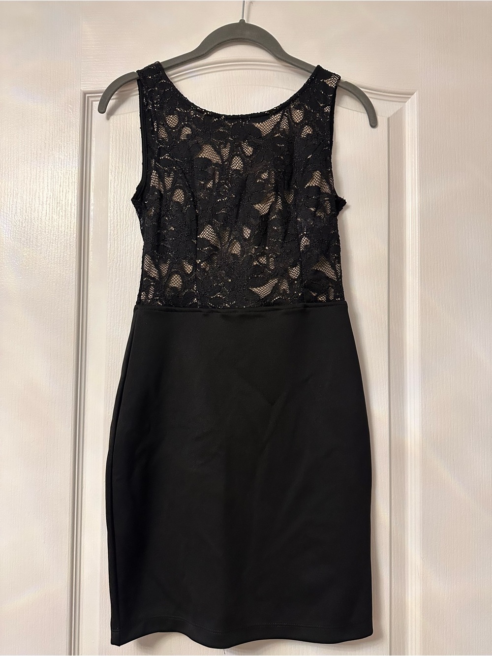 Black Lace Bow Back Cocktail Mini Dress